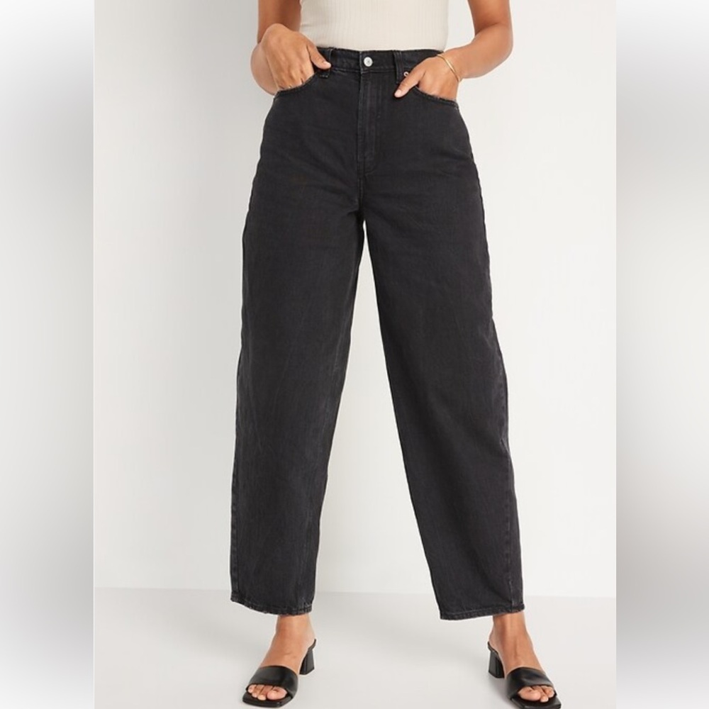 Old Navy High Waist Balloon Black Jeans
